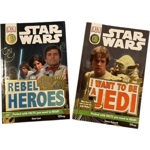 Star Wars DK Readers Level 3 Book Set "Rebel Heroes" & "I Want To Be A Jedi" - Picture 1 of 3